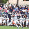 Paul Huff takes to the air to bring down the reception Friday against Richlands. PHOTO BY JOHN SCHOOLCRAFT