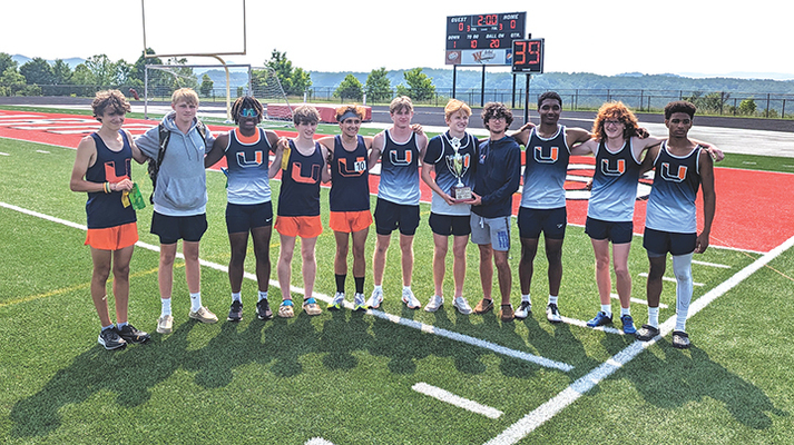 The Union boys picked up their eighth victory in a row at the Region 2D track and field meet. PHOTO BY KELLEY PEARSON