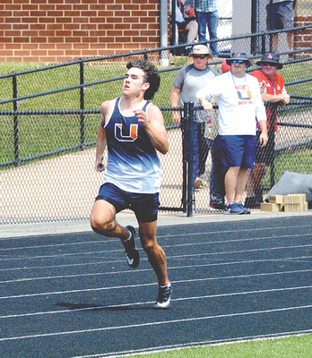 Peyton Honeycutt picked up victories in the 100m and 200m dashes as well as part of the 4x100m relay team. PHOTO BY KELLEY PEARSON